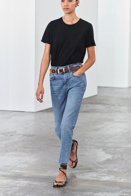 ZW COLLECTION BOOTCUT HIGH-WAIST CROPPED JEANS - Zara фото 2