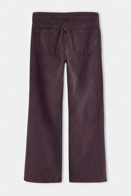 Kahverengi %100 Pamuk Bel Detayl_ Y_ksek Bel Wide Leg Jeans TWOAW27JE00062 - Trendyolmilla фото 3