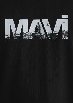 Mavi Logo Bask?l? Siyah Tisort  фото 6