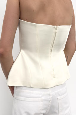 TOP PALABRA DE HONOR PEPLUM / Blanco roto