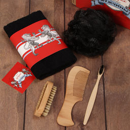 Набор подарочный Этель. Настоящему мужчине, полотенце, щётка, расчёска