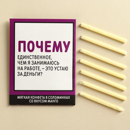 Конфеты сладкие палочки Устаю за деньги, в конверте, 7 г.
