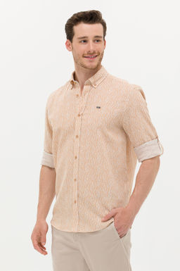U. S. Polo Assn Мужская рубашка светло-коричневого цвета с длинным рукавом - U.s. polo assn фото 3