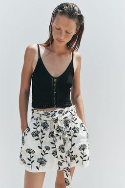 EMBROIDERED PAPER BAG BERMUDA SHORTS - Zara фото 11