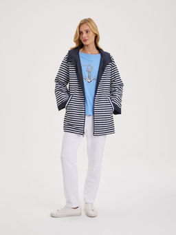 Куртка женская двухсторонняя LS-303321-DN, 
Темно синий/принт полоска - Steinberg фото 5