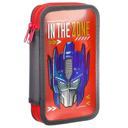 Пенал каркасный с эффектом металлик, 2 секции, 12.5×20.5×4 см, ламинированный картон, «Трансформеры»