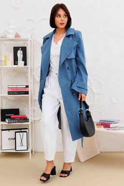 Плащ AURA 7037-176-Р темно-голубой деним