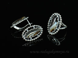 Кольцо Серьги с агатом размер 20