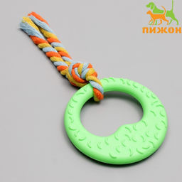 Игрушка жевательная с канатом Гиря, зелёная