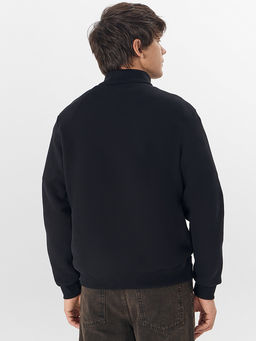 Теплый свитшот мужской черный с начесом