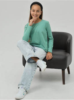 Лонгслив детский "Школьный" малахит