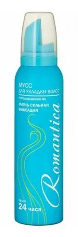 РОМАНТИКА мусс д/волос 145млс Провитамином B5 ос/фикс (голубой)
