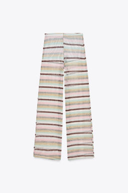 STRIPED METALLIC THREAD TROUSERS - Zara фото 14