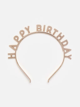 Цена за 2 шт. Ободок "Happy birtday" розовое золото