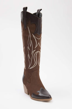 Siyah Isleme Detayl? Kad?n Kovboy Cizme TAKAW26CZ00044 - Trendyolmilla фото 8