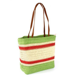 Сумка пляжная текстиль SNX-041, 1отд, беж/зеленый 265634