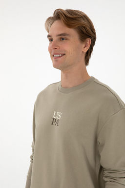 Erkek A__k Haki Basic Sweatshirt Sepette S_rpriz _ndirim - U.s. polo assn фото 2