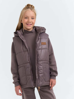 Жилет со съемным капюшоном Темный шоколад 7+ - Bungly фото 16