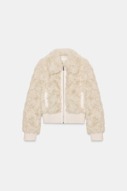 FAUX FUR BOMBER JACKET - Zara фото 8