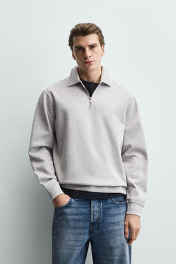 SUDADERA POLO INTERLOCK CREMALLERA / Gris vigor? - Zara фото 2
