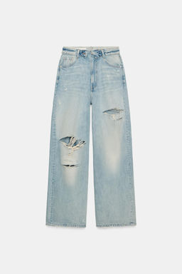 TRF FOLDED WAIST MID-WAIST JEANS - Zara фото 22