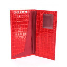Портмоне/клатч жен Croco-ПР-959 натуральная кожа 4 отд, 8 карм, красный крокодил (203) 263597 фото 3