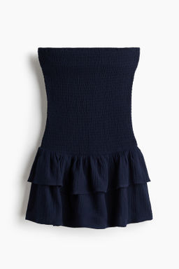 Vestido escalonado con cuerpo nido de abeja - H&m фото 3