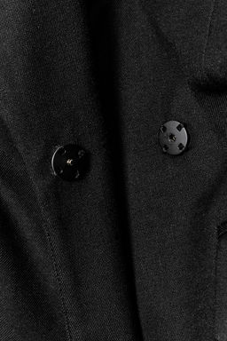 BLAZER CRUZADA CINTURA GLOBO HOMBRERAS / Negro