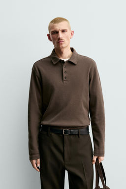 BRUSHED TEXTURED POLO SHIRT ORIGINS - Zara фото 10