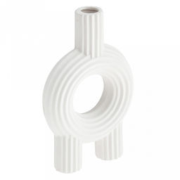 Ваза керамическая "Кабо-Верде" 800мл, 11,3х3,2см h17,3см, д/горла - 1,8см, матовая, фактурная глазурь, цвет - белый, в коробке (Китай)