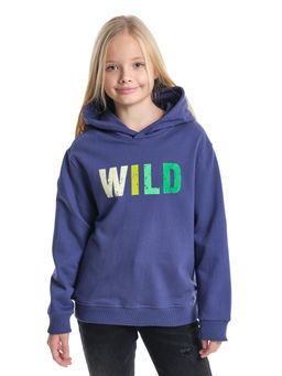 Толстовка с принтом WILD UD 8063 синий