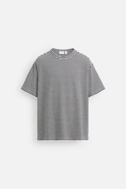 STRIPED COTTON-LINEN T-SHIRT - Zara фото 7