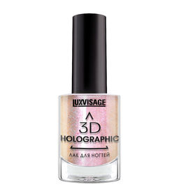 LuxVisage Лак для ногтей 3D HOLOGRAPHIC тон 718 золотисто-розовый жемчуг 11мл
