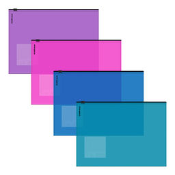 Цена за 12 шт. Zip-пакет пластиковый ErichKrause Fizzy Vivid, A5+, полупрозрачный, ассорти (в пакете по 12 шт.)