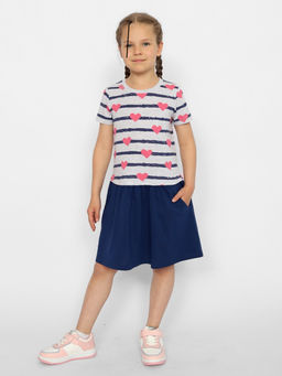 CRB wear/CWKG 63412-11 Платье для девочки,светло-серый меланж/Ex.Cherubino