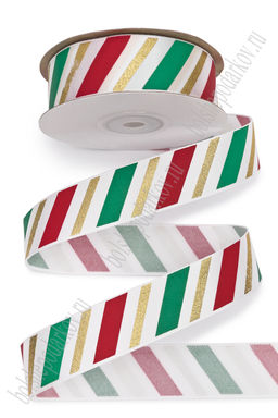 Лента атласная с декоративным покрытием 2,5 см*20 ярд (SF-7608) №3