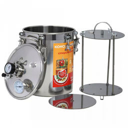 Автоклав-стерилизатор Консерватор 14л, из нержавеющей стали, вместимость банок: 0,5л - 8шт, 0,7л - 4шт, 1л - 3шт, 2л - 1шт, 3л - 1шт, с манометром и клапаном сброса избыточного давления, термометр (Россия) - Домашняя мода фото 2