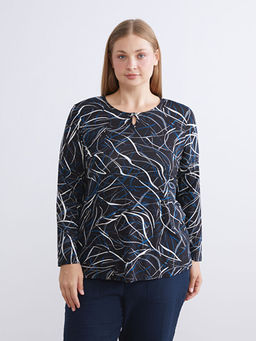 Bisiklet Yaka Desenli Bluz