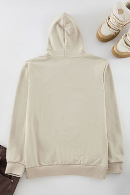 Bej Premium Regular/Normal Kesim Dikis Detayl? Nak?sl? Sardonsuz Sweatshirt TMNAW25SW00099