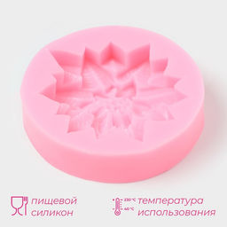 Молд для заливки шоколада Доляна Многолистник, силикон, 6.3?6.3?1.7 см, розовый  фото 2
