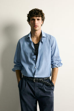 CAMISA REGULAR FIT VOILE / Celeste - Zara фото 2
