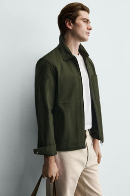 SOBRECAMISA REGULAR FIT BOLSILLOS / Khaki - Zara фото 6