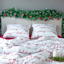 Постельное бельё Этель 1.5 сп Christmas letter 143х215 см, 150х214 см, 70х70 см - 2 шт, бязь  фото 6
