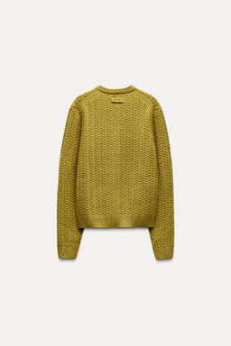 CABLE-KNIT JACKET 100% WOOL - Zara фото 8