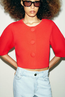 SHORT KNIT CARDIGAN - Zara фото 2