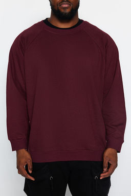 TRENDYOL MAN Lacivert Buyuk Beden Bisiklet Yaka Oversize/Genis Kesim Ici Polarl? Sweatshirt TMNAW24AO00007 - Trendyolmilla фото 20