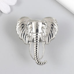 Ручка для шкатулки металл «Голова слона», серебро, 4.5×4.2 см