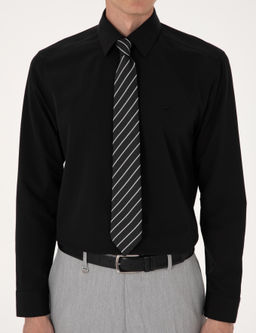 Siyah Slim Fit Uzun Kollu Basic G_mlek
