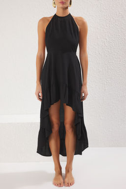 K?rm?z? Dokuma Volanl? Plaj Mini Elbise TBESS25EL00094 - Trendyolmilla фото 7