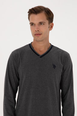 Erkek Antrasit Melanj Pijama Tak_m_ Sepette S_rpriz _ndirim - U.s. polo assn фото 2